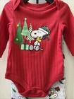 Peanuts Snoopy Woodstock 0-3 Months  Baby Christmas Top Bottoms Pajamas
