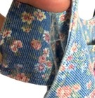 Vintage Oshkosh Bgosh Floral Denim Girls Overall Dress 18m Blue Pink Altered