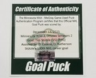 12-13-25 Tim Stutzle Ottawa Senators At Minnesota Wild Nhl Game Used Goal Puck