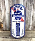 Pabst Blue Ribbon Pbr Beer  Thermometer 17  Metal Aluminum Sign Garage Bar New