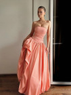 Strapless Prom Dresses Charming Floral Dresses Party Dress A-line Evening Gowns