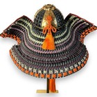Vintage Japanese Samurai Kabuto Helmet Armor Collectible Shikoro Tassels Decor