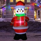 7ft Christmas Inflatable Snowman With Led Lights Outdoor Yard Decor With Stakes