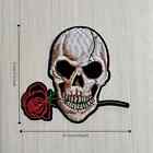 Skull And Rose Embroidered Patch Iron-on Applique Set For Diy Clothing Denim Etc