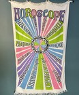 Epic Vintage Cannon Zodiac Mod 70s L Beach Towel Rare Retro Astrology Horoscope