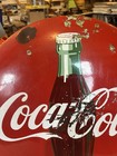 Coca-cola Round Embossed Metal Advertising Sign Bottle Graphic Soda Red 24   