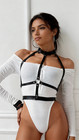Unisex Black Leather Body Harness Belt Adjustable Punk Gothic Festival Rave