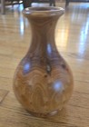 Birdseye Bird   s Eye Maple Burl Wood Turned Vase Decorative 8 5 In  