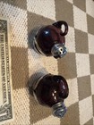 Vintage Farber Brothers  Garnet   Silver Salt And Pepper Shakers