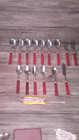 Lot Of 15 Red Bakelite Flaware Pieces Matching Handles  See Photos    Z25
