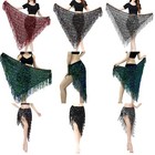 Belly Dance Costume Hip Scarf Triangle Tassel Sequins Wrap Skirt Belt Halloween