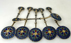Georg Adam Scheid Plique A Jour Silver Enamel Spoon Set Of 6 - 95336
