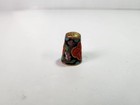 Vintage Cloisonne Enameled Floral Design Inlay Thimble