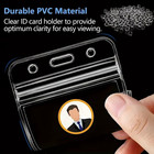 10pc Id Card Badge Holder Vertical Clear Reusable Soft Waterproof Office Id Case
