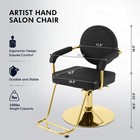360   Black gold All Purpose Hydraulic Barber Chair Salon Beauty Styling