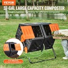 Compost Bin 37 18 5 43gal Dual-chamber Composter Tumbler Rotating Sliding Garden