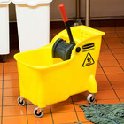 Rubbermaid Commercial Products 31 Qt Tandem Mop Bucket And Wringer Combo On Whee