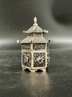 Chinese Export Silver Tea Caddy Cricket Box Lantern Dragon Qilin Snuff 61g