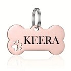 Custom Pet Tag Personalized Dog Cat Id  Engraved Bow With Paw Print
