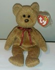 Ty Beanie Baby  Curly The Brown Bear  9 Inch  New Mwmts Plush Stuffed Animal Toy