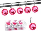 Acrylic Fashion Decorative Home Rolling Shower Curtain Hooks Rhinestones Bath   
