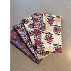 Pre-owned Pottery Barn Cotton Napkins  Paisley And Floral Block Print