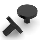 Amerdeco 30 Pack Matte Black Cabinet Knobs Single Hole Cabinet Pulls 1 Inch