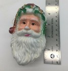 Vintage Santa Claus Head Christmas Ornament Plastic Face 