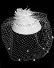 1920s Vintage Fascinator Pillbox Hat With Veil For Wedding Tea Party