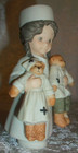 Vintage 1999 Bahner Miniature Porcelain Teddy Bear First Aid Girl Nurse Figurine