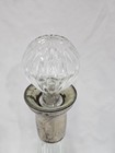 Vintage Ribbed Glass Decanter W  Stopper Silver Plated Neck Wine Liquor Bottle 