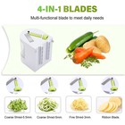 Vegetable Spiralizer Slicer  4 In 1 Rotating Blades 2 l X 2 w X 2 h  White