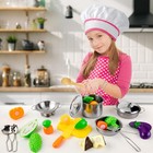 Kitchen Pretend Play Toys With Stainless Steel Cookware Pots And Pans Set  Co   