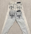  2  Pairs Rock Revival Jeans Womens Size 25 Celinda   Bren Skinny Thick Stitch