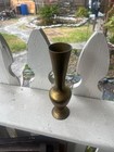 Handmade In India Vintage Brass Bud Vase 8  Tall Gold  Bronze