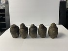 5 Old Chinese Tibetan Antique Carved Stone Hand Solid Rock