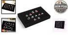 Jewelry Organizer Tray 7 Slots Stackable Velvet Black Rings Earrings Display