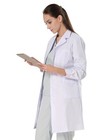 Professional White Long Sleeve Lab Coat Workwear Uniform For Men And Women L