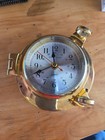 Polished Brass Nautical Porthole Clock     Maritime Ship   s Timepiece