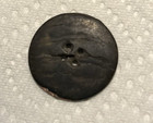 Antique Vintage 1-1 4  Carved Smoky Gray Pearl Shell 4-hole Button -great Design