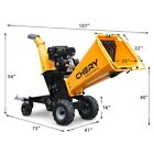 4-stroke Heavy Duty Towbar Gas Powered Wood Chipper Shredder Mulcher 420cc 15hp