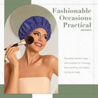 Waterproof Shower Cap For Women - Large Elastic Hair Wrap For Long Hair