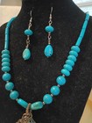 Real Treasures Blue Sea Sediment Jasper And Turquoise Necklace earring Set