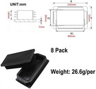 2  X 4  Rectangle Tubing End Caps  Tubing Post End Cap  Black Plastic Plugs  Cha