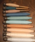 16 Antique Textile Wooden  Thread Spools  Bobbins 11  Various Colors
