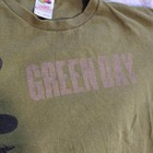 Vintage Y2k Green Day Fruit Of The Loom Heavy Cotton Olive Green T-shirt Size M