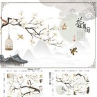 Bwcxxzh Large White Flower Wall Stickers  50x74 Removable Diy Romantic Cherry   