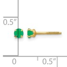 Real 14kt Yellow Gold Madi K 3mm Kid   s petite Emerald Earrings  Children   s
