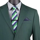 Vinci Men s Hunter Green 2-button Suit W  Adjustable Waistband  Reg-fit - New