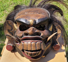 African Tribal Mask Articulated Jaw Hand Carved Wood Hair Mali Region 13 